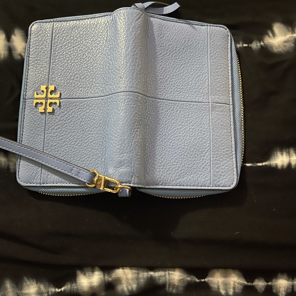 Tory Burch Lthr Ivy Smartphone Wallet Montego Blue - Picture 3 of 5